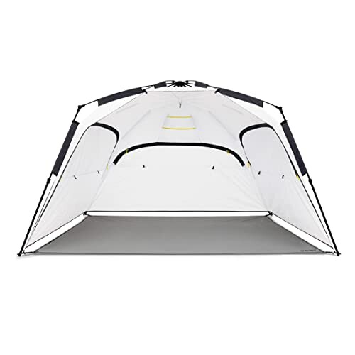 White beach shelter tent with open front