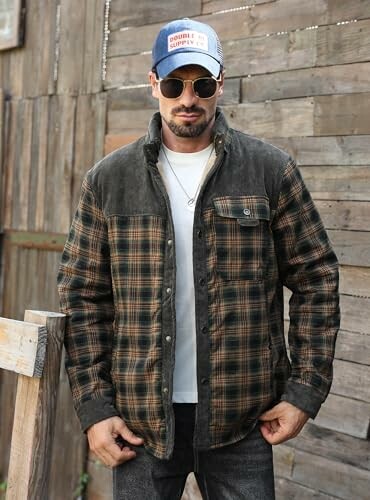 HYPESTFIT Corduroy Flannel Shirt Jacket